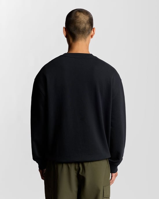 Lyle & Scott – Fleece-Sweatshirt mit Brushback-Schriftzug – Marineblau - Image 4