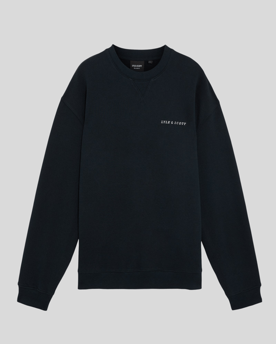 Lyle & Scott – Fleece-Sweatshirt mit Brushback-Schriftzug – Marineblau - Image 5