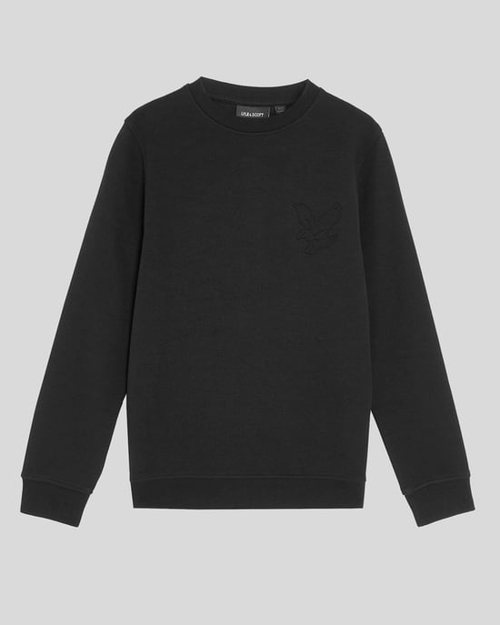 Lyle & Scott Jungen-Sweatshirt mit geprägtem Adler und Rundhalsausschnitt – Schwarz - Image 1