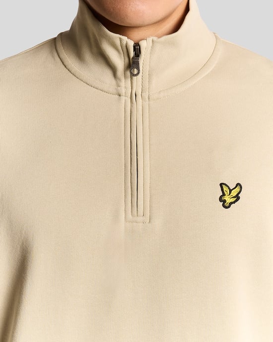 Lyle & Scott Baumwoll Loopback 1/4 Zip Sweatshirt - Grau - Image 3