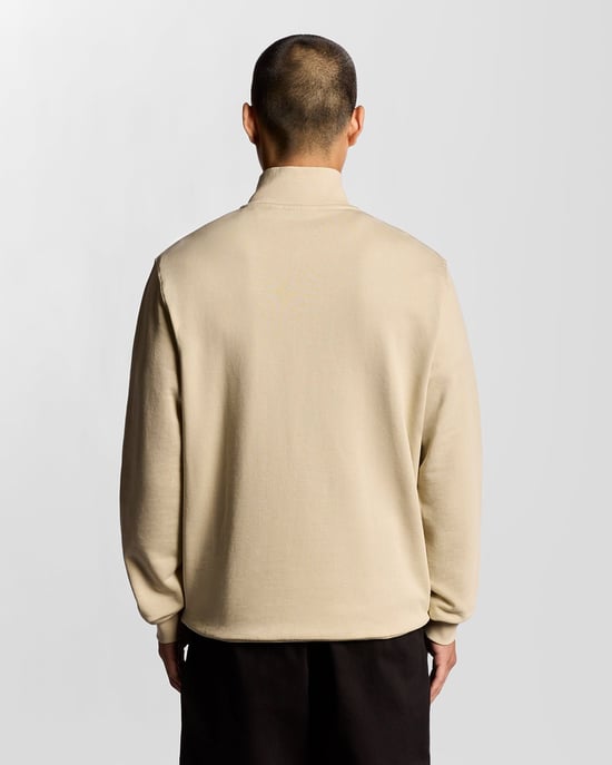 Lyle & Scott Baumwoll Loopback 1/4 Zip Sweatshirt - Grau - Image 4