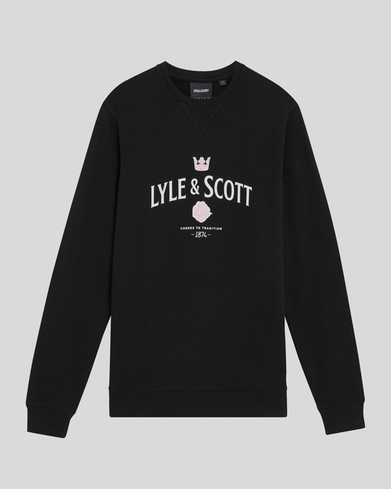 Lyle & Scott Cheers Grafik Rundhals Sweatshirt - Schwarz - Image 5