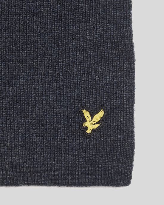 Lyle & Scott Gerippter Schal aus Lammwollmischung - Marineblau - Image 2