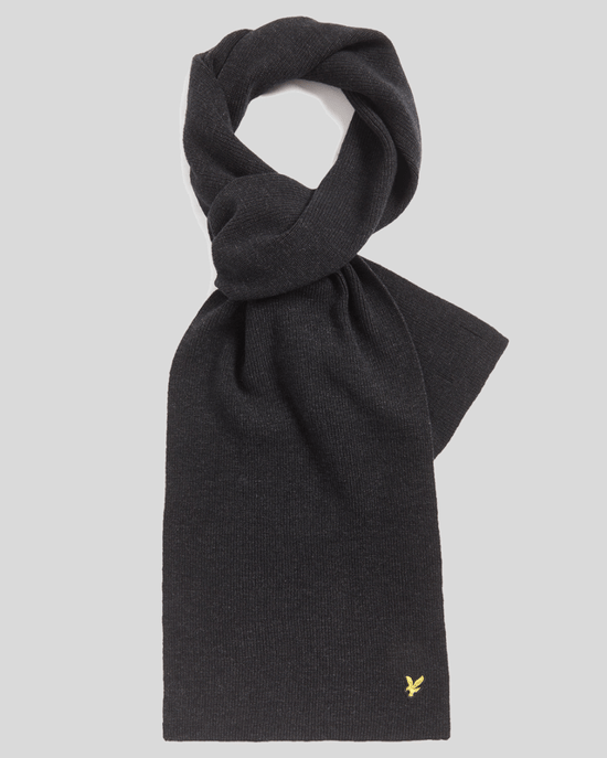 Lyle & Scott Gerippter Schal aus Lammwollmischung - Blau - Image 1