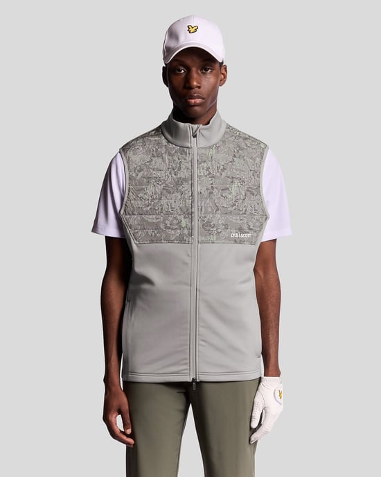 Lyle & Scott Golf Winddichte Printweste – Grau - Image 1
