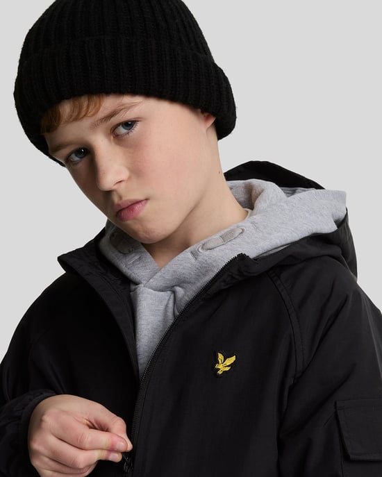 Lyle & Scott Windbreaker-Jacke mit Kapuze für Jungen – Schwarz - Image 4