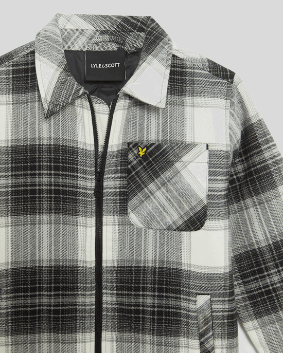 Lyle & Scott Jungenjacke mit gebürstetem Karomuster, Schwarz - Image 3