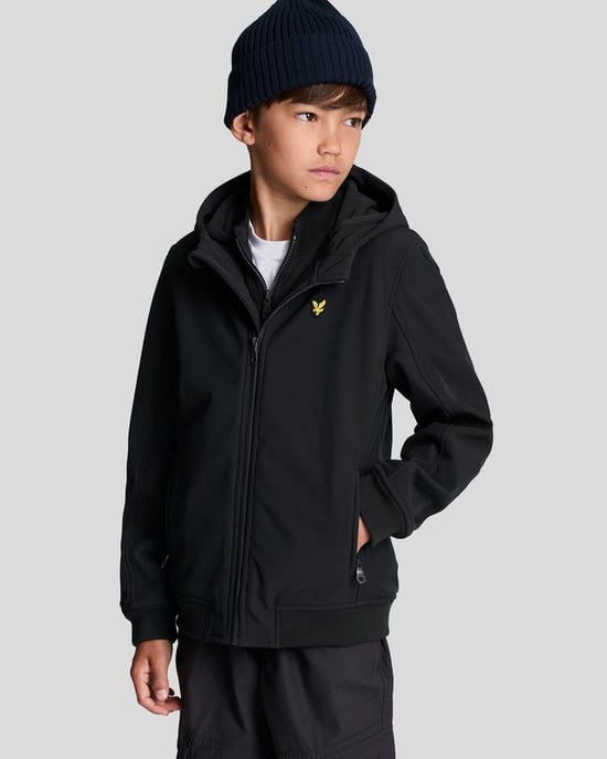 Lyle & Scott Softshell-Kapuzenjacke für Jungen – Schwarz - Image 1