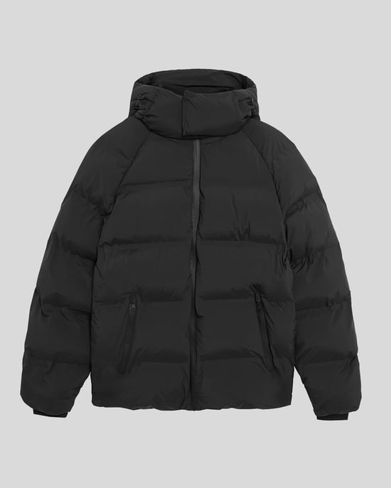 Lyle & Scott Schwere Pufferjacke mit Kapuze – Schwarz - Image 5