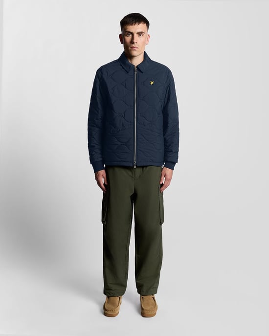 Lyle & Scott Wasserabweisende Ripstop-Steppjacke – Marineblau - Image 2