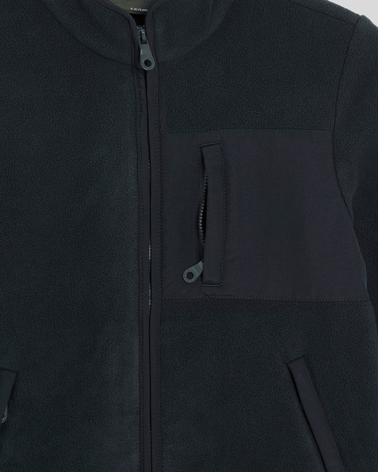 Lyle & Scott Polarfleecejacke mit Nylonbesatz für Jungen – Marineblau - Image 3
