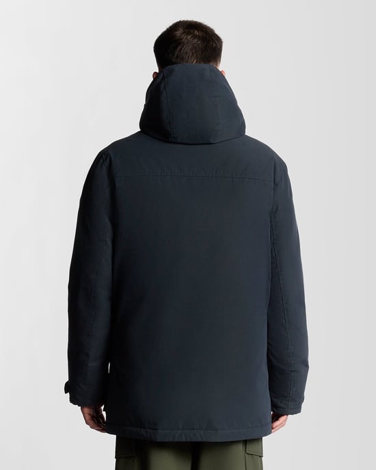 Lyle & Scott Schwerer Parka mit Kapuze – Marineblau - Image 4