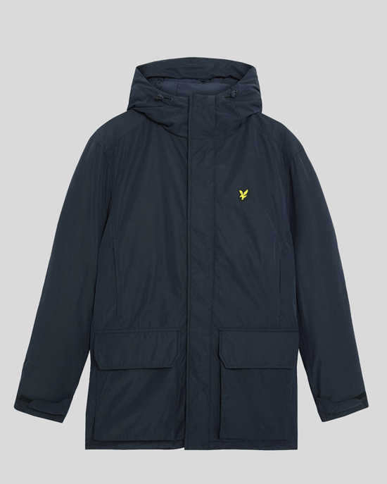 Lyle & Scott Schwerer Parka mit Kapuze – Marineblau - Image 5