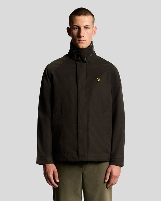 Lyle & Scott Jagdjacke mit Tartan-Futter – Schwarz - Image 1