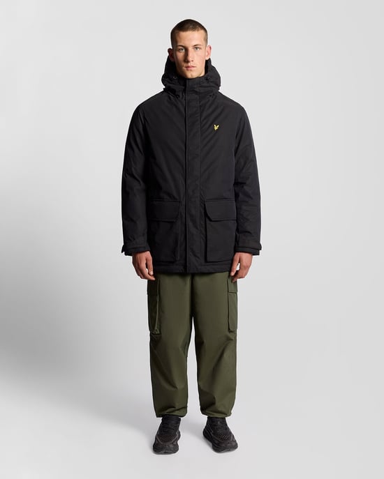 Lyle & Scott Schwerer Parka mit Kapuze – Schwarz - Image 2