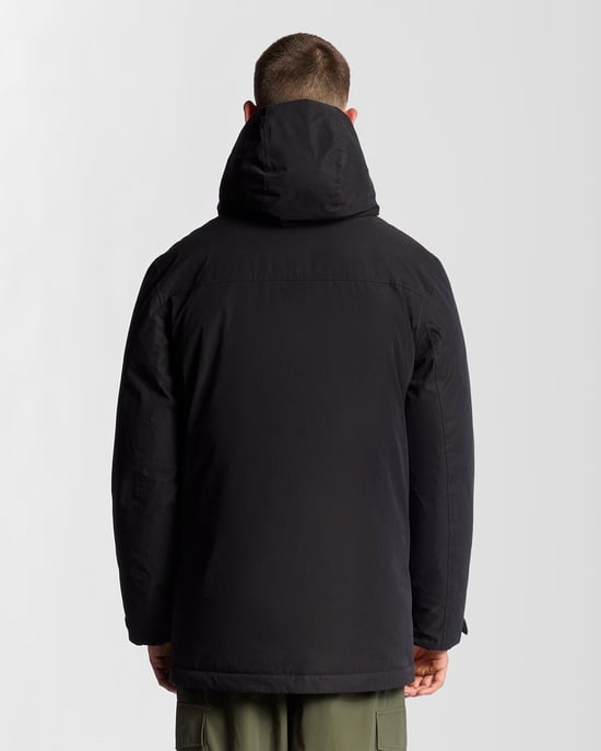 Lyle & Scott Schwerer Parka mit Kapuze – Schwarz - Image 4