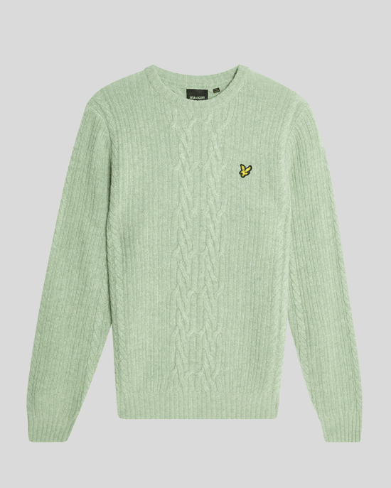 Lyle & Scott Gerippter Zopfmusterpullover - Blau - Image 5