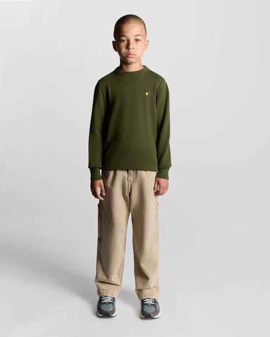 Lyle & Scott Jungen-Baumwollpullover mit Rundhalsausschnitt - Grün - Image 2