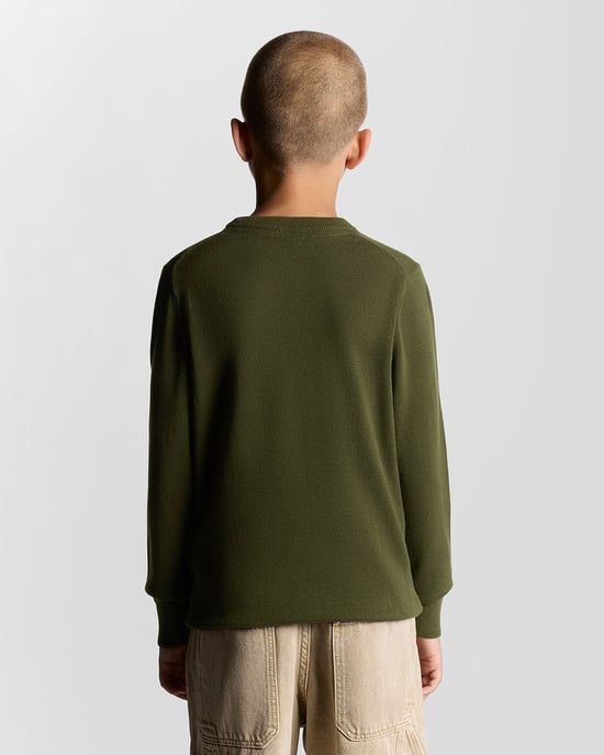 Lyle & Scott Jungen-Baumwollpullover mit Rundhalsausschnitt - Grün - Image 4