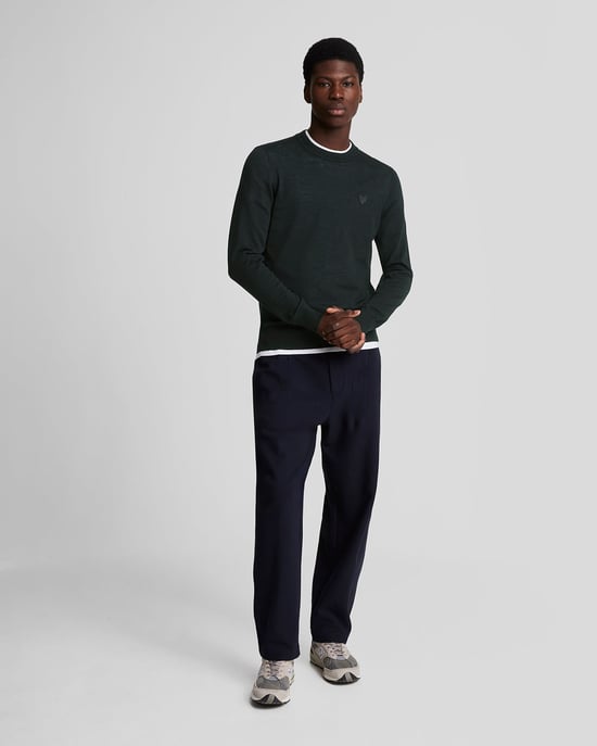 Lyle & Scott Pullover aus Merinowolle mit Rundhalsausschnitt - Schwarz - Image 2