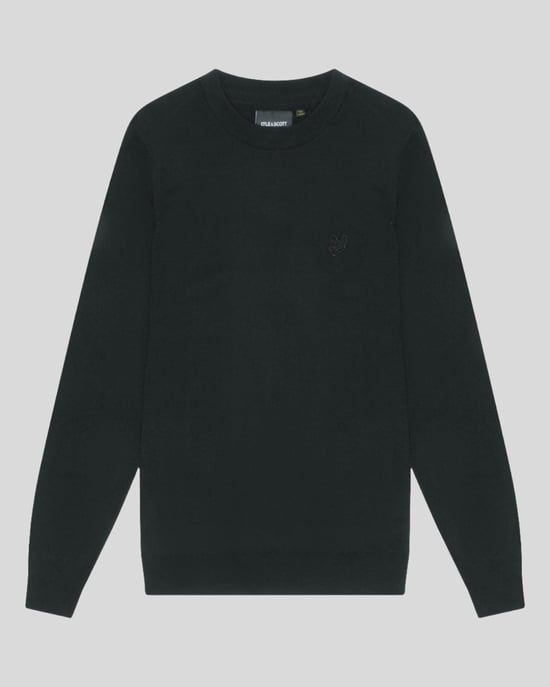 Lyle & Scott Pullover aus Merinowolle mit Rundhalsausschnitt - Schwarz - Image 5