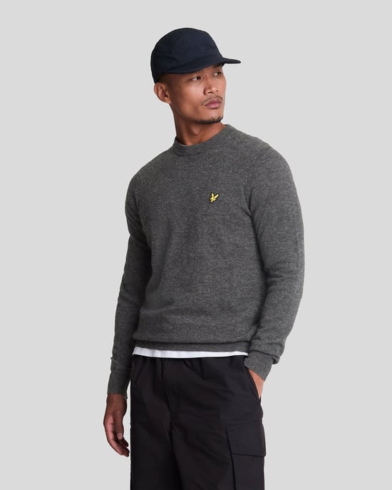 Lyle & Scott – Pullover aus Lammwollmischung mit Rundhalsausschnitt – Grau - Image 1