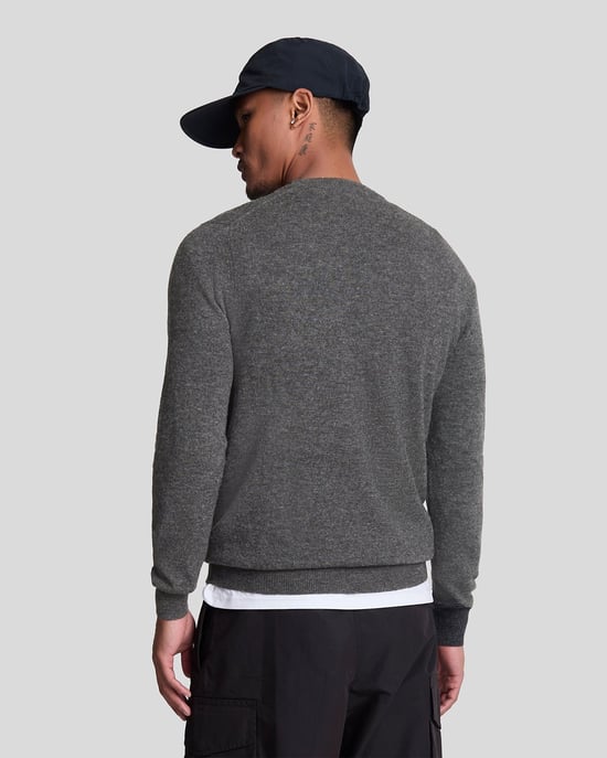 Lyle & Scott – Pullover aus Lammwollmischung mit Rundhalsausschnitt – Grau - Image 3