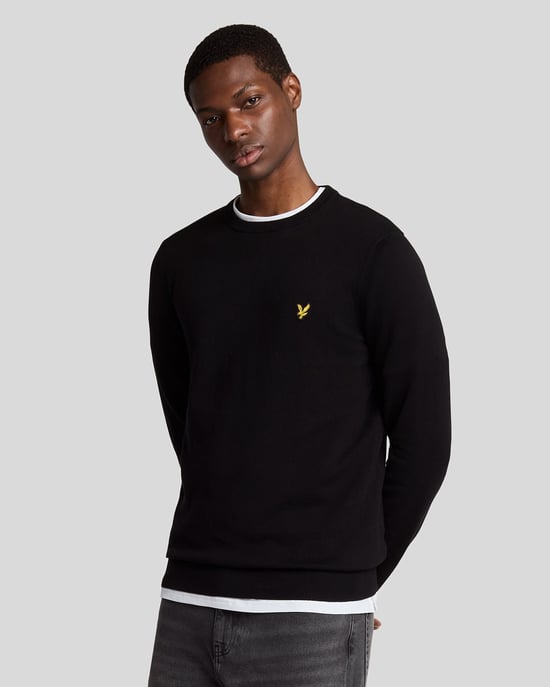 Lyle & Scott Baumwollpullover mit Rundhalsausschnitt - Schwarz - Image 1