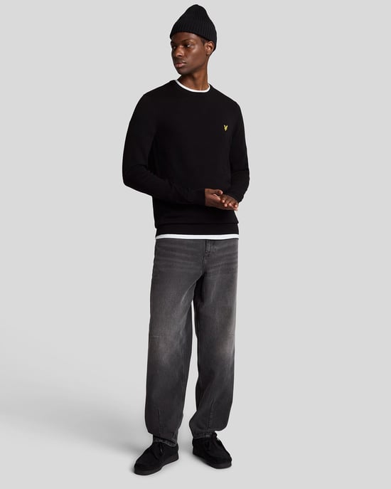 Lyle & Scott Baumwollpullover mit Rundhalsausschnitt - Schwarz - Image 2