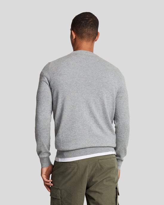Lyle & Scott Rundhalspullover aus Baumwoll-Merinowolle - Grau - Image 3