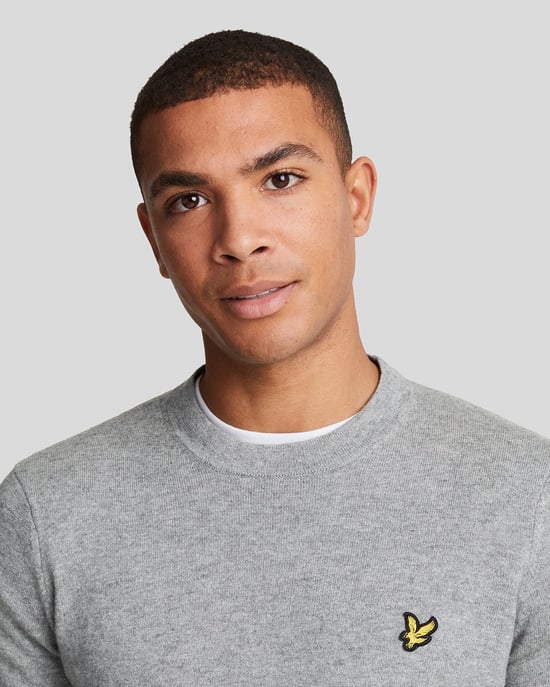 Lyle & Scott Rundhalspullover aus Baumwoll-Merinowolle - Grau - Image 4