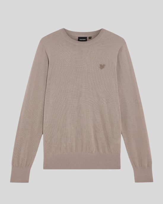 Lyle & Scott Pullover aus Merinowolle mit Rundhalsausschnitt - Braun - Image 1
