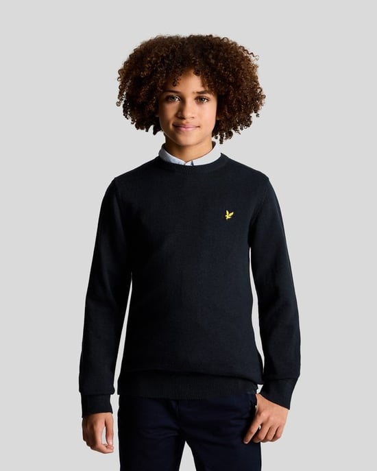 Lyle & Scott Jungen-Baumwollpullover mit Rundhalsausschnitt - Marineblau - Image 1