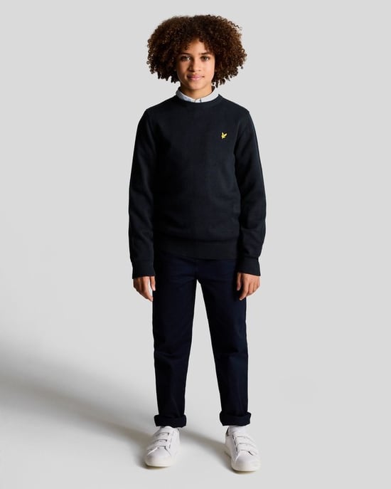 Lyle & Scott Jungen-Baumwollpullover mit Rundhalsausschnitt - Marineblau - Image 2