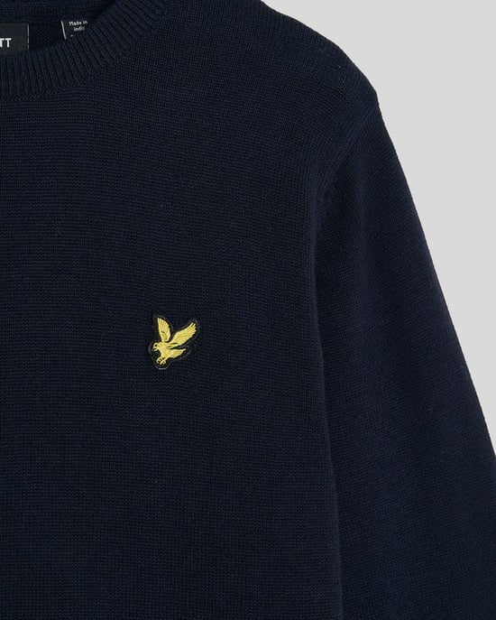 Lyle & Scott Jungen-Baumwollpullover mit Rundhalsausschnitt - Marineblau - Image 4