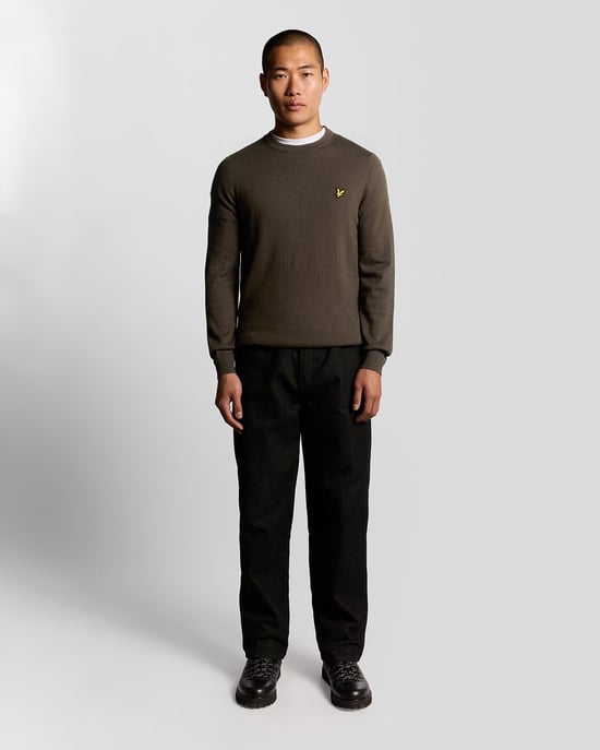 Lyle & Scott Baumwoll-Merino Rundhals-Pullover - Braun - Image 2