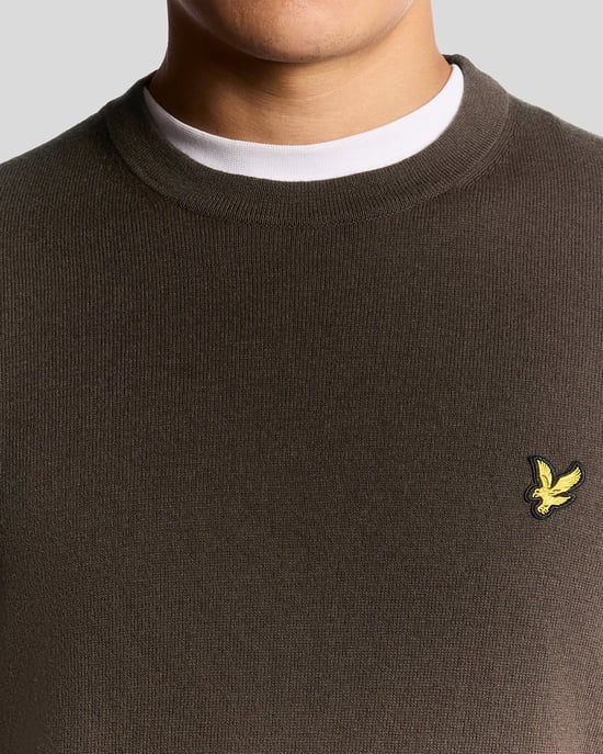 Lyle & Scott Baumwoll-Merino Rundhals-Pullover - Braun - Image 3