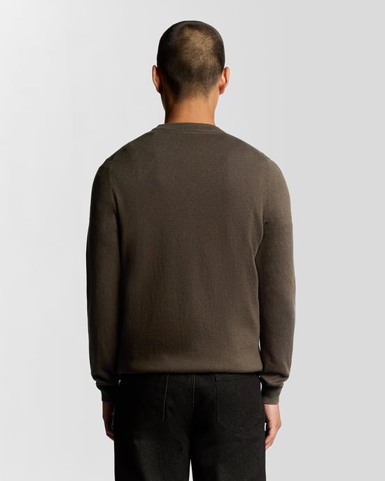 Lyle & Scott Baumwoll-Merino Rundhals-Pullover - Braun - Image 4