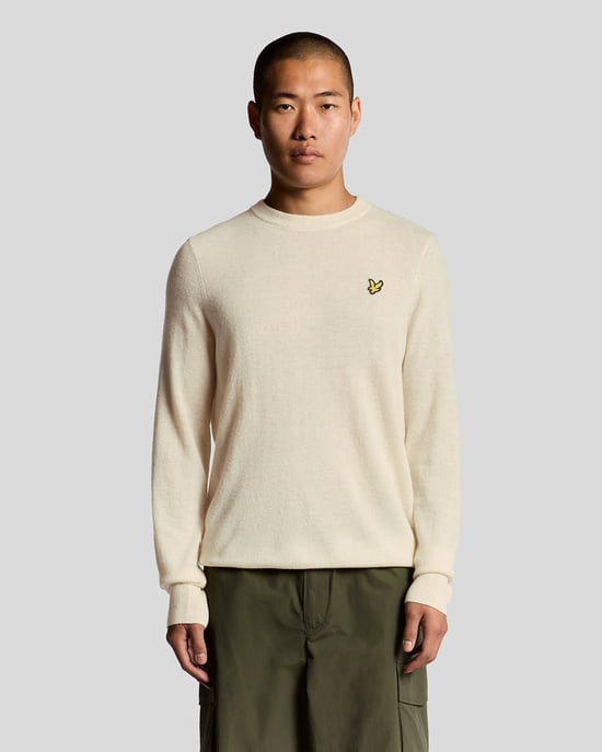 Lyle & Scott Lambswool-Mischung Rundhals-Pullover - Weiß - Image 1