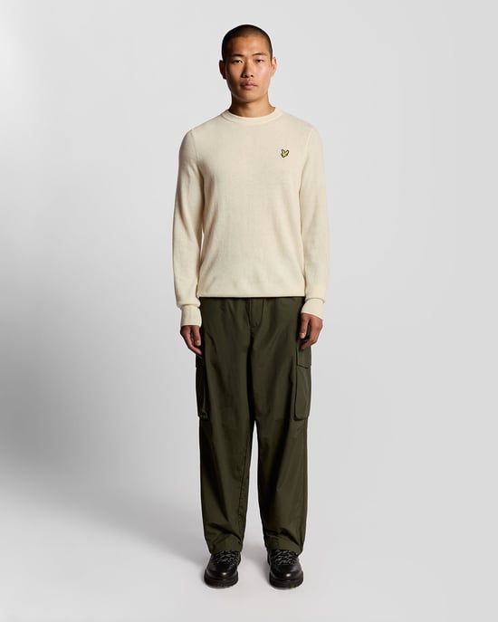 Lyle & Scott Lambswool-Mischung Rundhals-Pullover - Weiß - Image 2