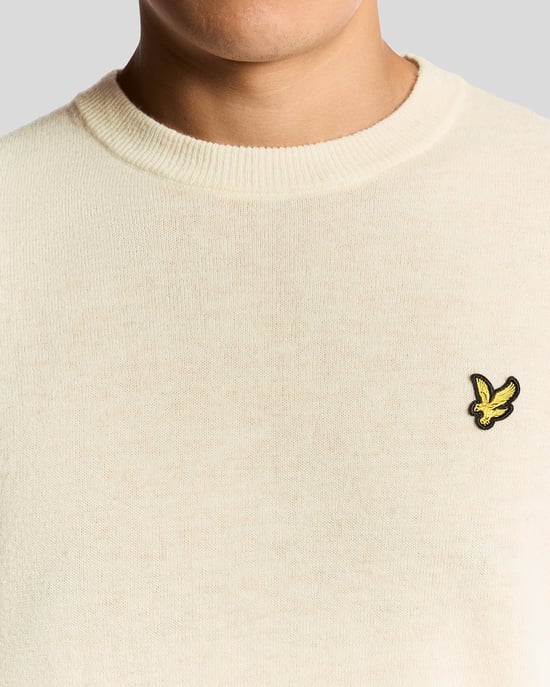 Lyle & Scott Lambswool-Mischung Rundhals-Pullover - Weiß - Image 3
