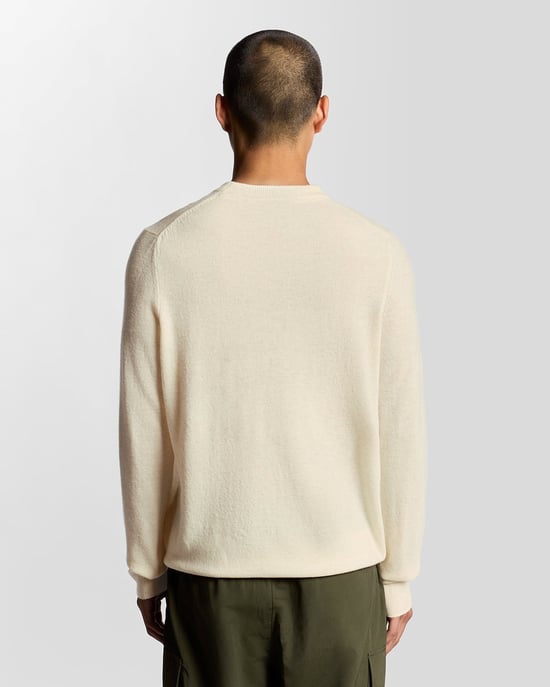 Lyle & Scott Lambswool-Mischung Rundhals-Pullover - Weiß - Image 4