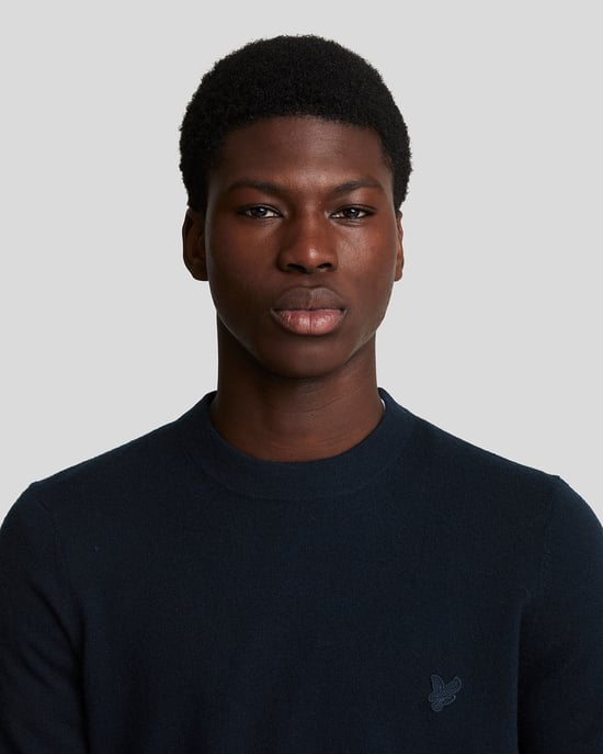 Lyle & Scott – Rundhalspullover aus Lammwolle – Marineblau - Image 4
