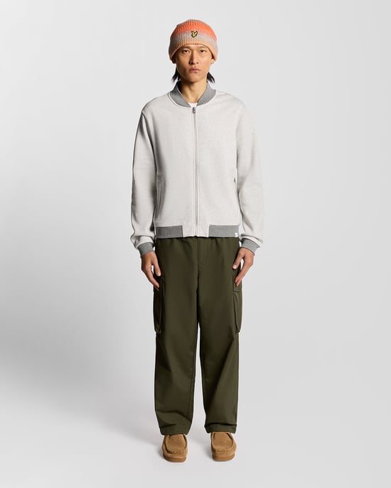 Lyle & Scott Halb Raglan Ärmels Jersey Bomber - Grau - Image 2