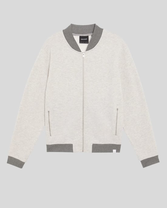 Lyle & Scott Halb Raglan Ärmels Jersey Bomber - Grau - Image 5