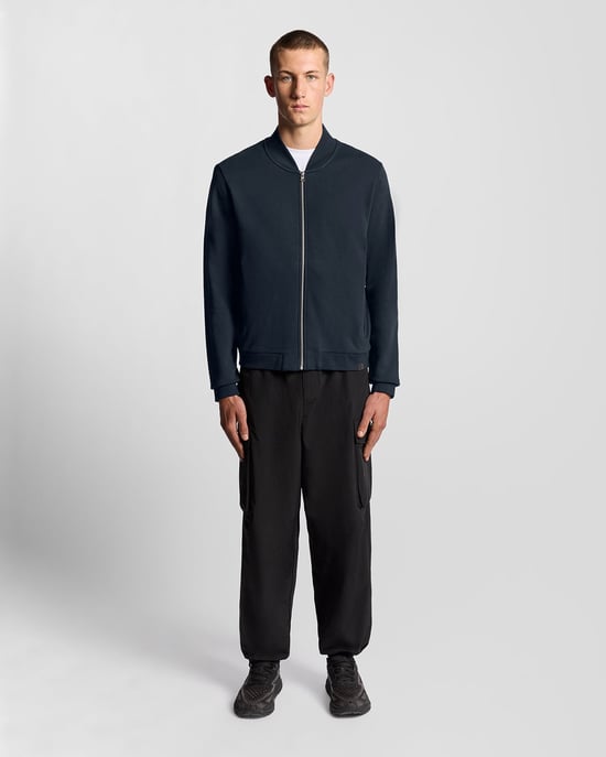 Lyle & Scott Halb-Raglan-Ärmel Jersey Bomber - Marineblau - Image 2