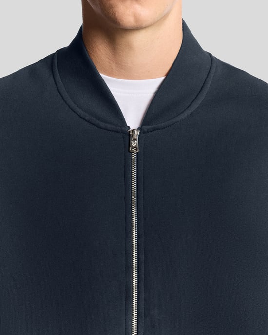 Lyle & Scott Halb-Raglan-Ärmel Jersey Bomber - Marineblau - Image 3