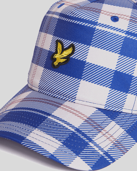 Lyle & Scott Baseballkappe mit Schottenkaromuster – Blau - Image 3