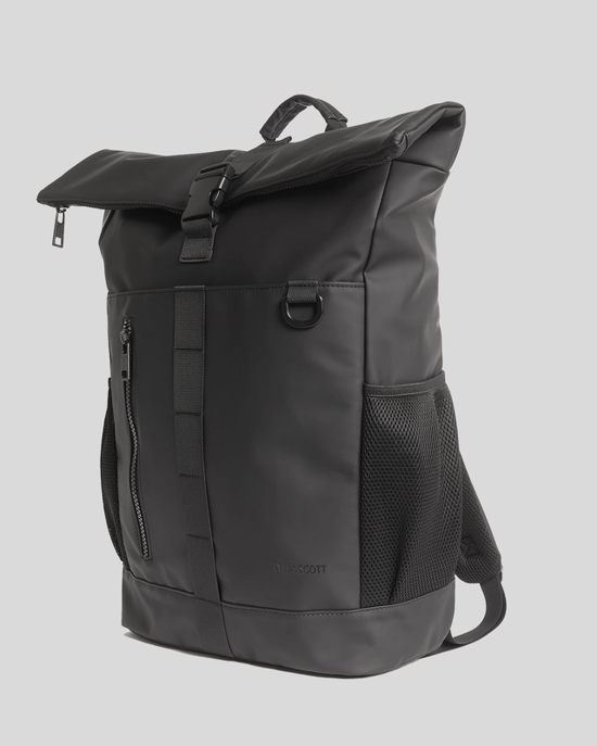Lyle & Scott Wasserabweisender Rolltop-Rucksack – Schwarz - Image 1