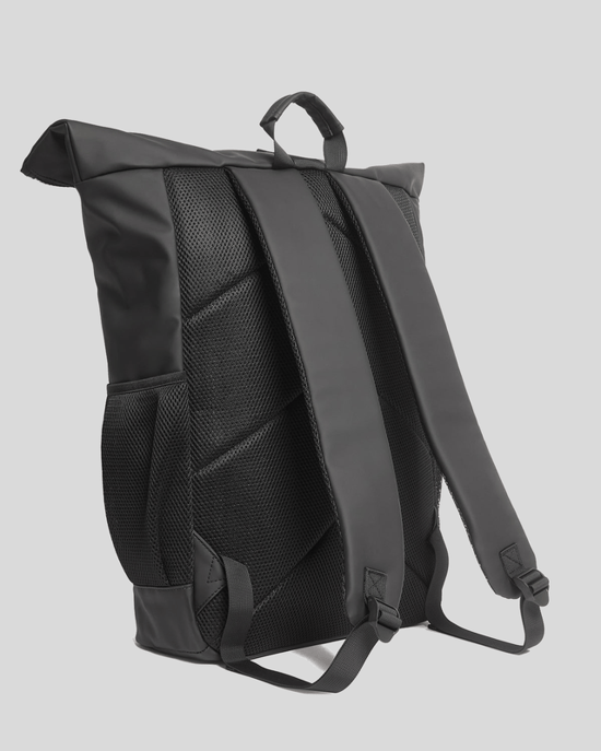 Lyle & Scott Wasserabweisender Rolltop-Rucksack – Schwarz - Image 2